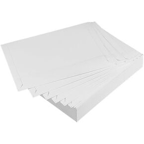 100 Pack 12 x 9 Inches Rigid Mailers, Self-Seal Paperboard Envelope, Stay Flat Photo Document Envelope Mailers, White Cardboard Envelopes for Photos, Documents, Pictures, CD