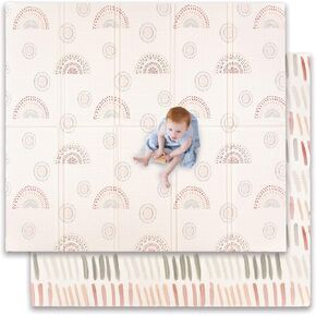 JumpOff Jo - Extra Large Waterproof Foam Padded Play Mat for Infants, Babies, Toddlers, Play Pens & Tummy Time, Foldable Activity Mat, 77 x 70 x 0.6 inches in Kuwait