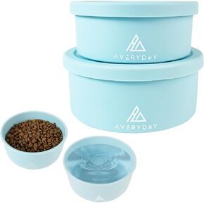 40 Oz Travel Dog Bowls with Lids, 2-in-1 Portable Pet Bowls for Food and Water, Leakproof Travel Dog Food & Water Bowl for Outdoor, Camping, Travel Dog Food Bowls, Daycare Pet Bowls