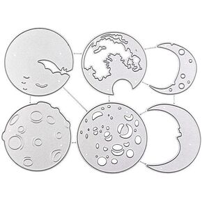 DIY Moon Shaped Metal Cutting Dies Stencil Scrapbooking Photo Album Decorative Greeting Paper Card Making Embossing Tool Scrapbooking Cutting Dies Card Making Accessories Die-Cutting and Embossing