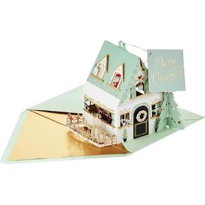 Hallmark Signature Pop Up Christmas Card (3D Santa's House Ornament)