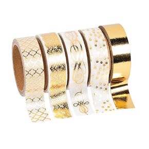 Fun Express Gold Foil Print Washi Tape - 5 Pc