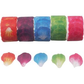 ALLinONE 5 Rolls Flower Petal Washi Tape Stickers for DIY Craft Art Decoration