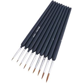 9 Pcs/Set Miniature Paint Brush,Micro Detail Paint Brush Professional Wood Handle Weasel's Hair Small Fine Tip Paintbrushes Art Brushes