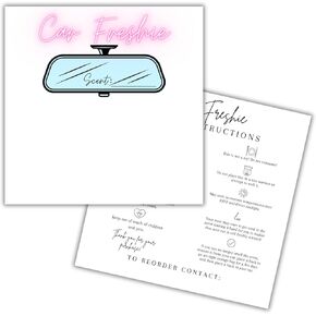 Freshie Bag Cardstock Insert 30pk 5.6x5.6" Ideal for 6" Square Holographic Bags White Minimalist Rounds Packaging with Care Instructions for Client Cards