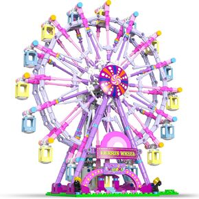 2025 Newly Upgrade Ferris Wheel Building Set with Fairy Light, Two-Way Rotating Ferris Wheel Building Blocks Set of 813 PCS, Amusement Park Model Kit for Kids Ages 8+, Ideas Gift for Boys and Girls