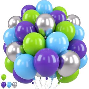 Pink Blue Purple Balloons, Pink and Purple Balloons, Teal Blue Hot Pink Metallic Purple Balloons Gold Confetti Balloons for Gilrs Birthday Baby Shower Party Wedding Bridal Shower Decorations