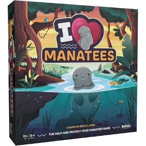 Buffalo Games - I Heart Manatees - Manatee Habitat Building Game - Deck Building and Strategy - Eric Lang Game- Ages 10 and Up