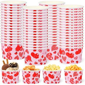 Kolewo4ever 200 Pieces 8OZ Christmas Treat Snack Cups Xmas Gingham Treat Disposable Paper Bowls Buffalo Plaid Joy Bowls Ice Cream Bowls Snack Cups Bowls for Food, Soup (Christmas Color Set 3)