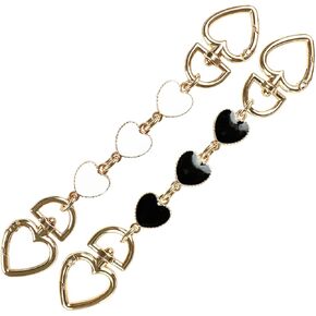 Women Bag Extender Chain Purse Strap Extenders for Handbags Purse Making Supplies(2Pcs White Heart+Black Moon)