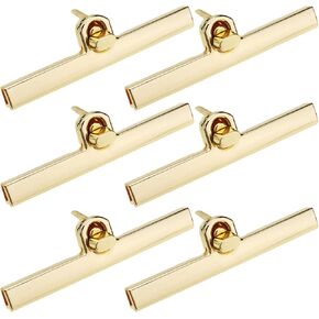 SG Store 6Pcs Gold Twist Lock Bags Metal Clasps Purse Straight Clasp Twist Turn Lock Bag Closure Replacement Hardware Clip Buckle for Bag Leather DIY Craft Making
