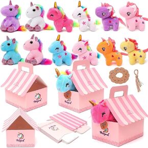 Unicorn Party Favors Unicorn Stuffed Animals for Girls Mini Stuffed Animals Bulk Plush Keychain Birthday Gifts for Girls (12 Pack)