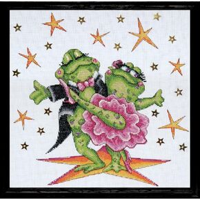 Tobin DW2776 14 Count Dancing Frogs Counted Cross Stitch Kit, 12 by 12-Inch