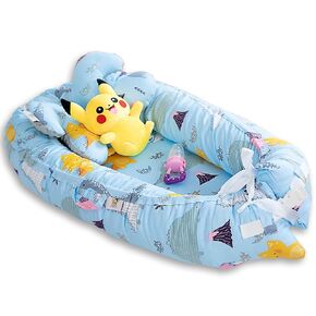 Kiddo Comforts Baby Lounger| Sleeping Bed for Newborn| Baby Nest Sleeper| Ultra-Soft Baby Snuggle| Lounger for Co-Sleeping| Cotton Breathable Baby Nest | Newborn Lounger for 0-12 Months (Sky-Blue)