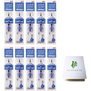 uni-ball one (F) 0.38mm Blue Ink 10 Refills (UMR38S.33), Can be Clearly Written Gel Ink with Sticky Notes