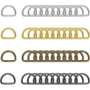 120PCS 1/2 Inch Metal D Rings, D Ring Purse Straps D Shape Buckles Multi Purpose Metal D Ring Semi Circular D Ring for Hardware Bags Ring Hand DIY Accessories (Gold,Silver,Gun Black,Antique Cyan)