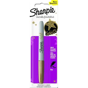 Sharpie Fine Point Metallic Permanent Marker - Gold, Pack of 1