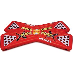 Pittman Outdoors Floating Beer Pong Table - Splash Pong Inflatable Table with Glow in The Dark Cup Holders, 2 or 4 Person