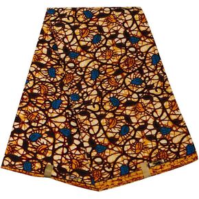 Realwax African Wax Prints Fabric New Ankara Bazin 6 Yards African Fabric for Party Dress 1FP6079