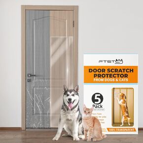 FTSTC 5-Pack Door Protector from Dog Scratching - 5 x 47'' x 8.3'' Cat Scratch Door Frame Protector Anti Dog Scratch, Heavy Duty Protector for Window Sill - Door Guard Clear (N1)