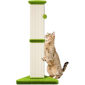 Cat Scratching Post 32 Inch Tall Cat Scratching Post for Indoor with 5 Inch Diameter Post and Ball Cat Scratcher for Medium and Large Cats