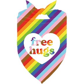 Free Hugs Dog Bandana, Rainbow Stripe Dog Bandana, Pride Dog Bandana, Funny Cute Dog Bandana, Pet Dog Triangle Scarf, Dog Bandana for Small Medium Large Dogs, Gift for Dog Lover (F7)
