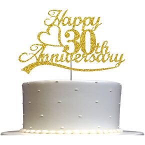 25th Anniversary Cake Topper Silver Glitter, 25 Wedding Anniversary Party Decoration Ideas, Premium Quality, Sturdy Doubled Sided Glitter, Acrylic Stick. Made in USA (25th Silver)