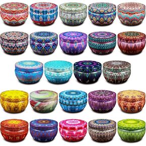 Domivirgo Candle Tins with Lid, 8oz 24pcs Candle Jars for Candle Making