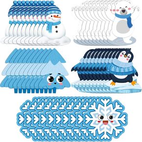 80 قطعة من لوحة الإعلانات الورقية الشتوية لمرحلة ما قبل المدرسة لتزيين لوحة الإعلانات الورقية لمرحلة ما قبل المدرسة وديكورات الفصول الدراسية في مرحلة ما قبل المدرسة ومستلزمات مدرسي العودة إلى المدرسة وقصاصات الفصل الدراسي (الشتاء) in Kuwait