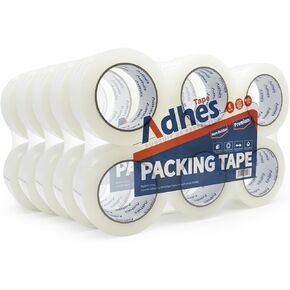 شريط تعبئة عالي التحمل من ADHES، 30 لفة، 1.88 بوصة × 55 ياردة، عبوات شريط شحن 2 مل، شريط تغليف، شريط صندوقي للحركة والشحن والبريد والختم in Kuwait