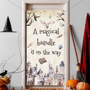 Magical Party Door Banner a Magical Bundle Is on the Way Party Door Banner Birthday Baby Shower Party Supplies Wizard Party Door Banner