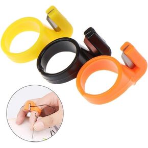 3PCS Plastic Thimble Set, Sewing Ring, Thread Cutter, Finger Blade, Needle Craft Yarn Cutting Tool, DIY Household Sewing Machine Accessories