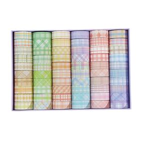 MAFELOE 2 Meters Long 60 Rolls Washi Tape Set, Decorative Adhesive Supplies for Scrapbook, Arts & Crafts-Plaid