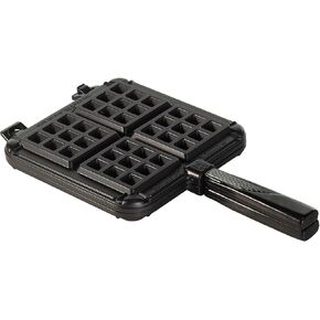 Nordic Ware 01705 Sweetheart Waffler, Cast-Aluminium Pan, Heart Shaped, Mini Waffle Maker, Black Five 3.5 inch cavities