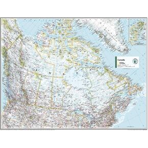 National Geographic Maps: Canada Political Wall Map - Compact - 21 x 16 inches - Front Lamination