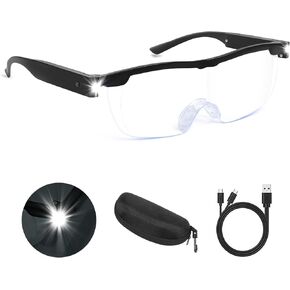 Magnifying Glasses with Light, 200% Magnification, USB Rechargeable LED Lighted Magnifying Glass, Anti Blue Light, Hands Free Head Magnifier Eyeglasses for Close Work, Hobbies, Reading, Craft