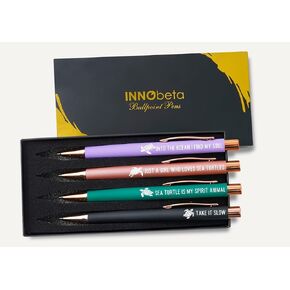InnoBeta Sea Turtle Gifts Ballpoint Pen Set of 4, Gifts for Birthday, Christmas
