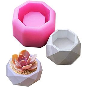 Flower Pot Silicone Mold,DIY Succulent Plants Concrete Planter Vase Gypsum Cement Molds Clay Mould Candle Holder Mold