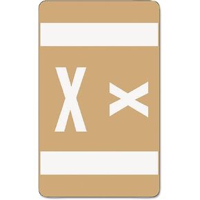 Smead AlphaZ ACCS Color-Coded Alphabetic Label, X, Light Brown, 100 Labels per Pack (67194)