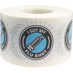 I Got My Flu Shot Medical Healthcare Stickers 1.5 Inch 500 Total Labels
