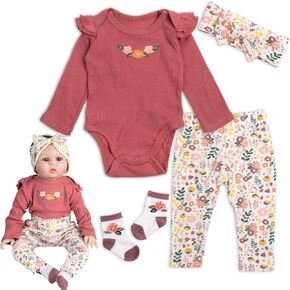 Reborn Baby Doll Clothes Red Outfits Accessories for 17-22 Inch Rewborn Dolls Clothes Baby Doll Clothing