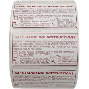 LST800S Food Safe Handling Instructions Label, Meat, Chicken Packaging Instructions,1000 Labels, Size 58 x 30mm, 2.25 x 1.125 inches, 1 Roll