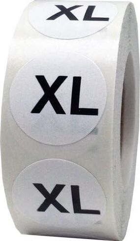 XL Clothing Labels Round Circle Stickers for Retail Apparel 3/4 Inch 500 Adhesive Stickers in Saudi Arabia