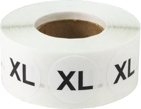 XL Clothing Labels Round Circle Stickers for Retail Apparel 3/4 Inch 500 Adhesive Stickers in Saudi Arabia