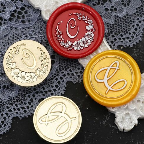 Initial Alphabet T Wax Seal Stamp Kit, 2Pcs Wreath Letter T Wax Sealing Stamp with 200Pcs Wax Seal Beads in 10 Colors, Wax Seal Spoon, Wax Seal Pen and Candles (10#T) in Saudi Arabia
