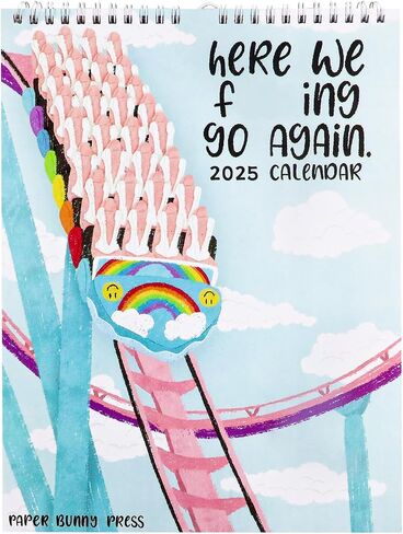 Here We Go Again 2025 Calendar, Fun Here We Go Again Calendar, Hanging Month Hanging Calendar, Match Your Witty Personality, Novelty Planning Wall Calendar Note Pads for Home Office in Saudi Arabia