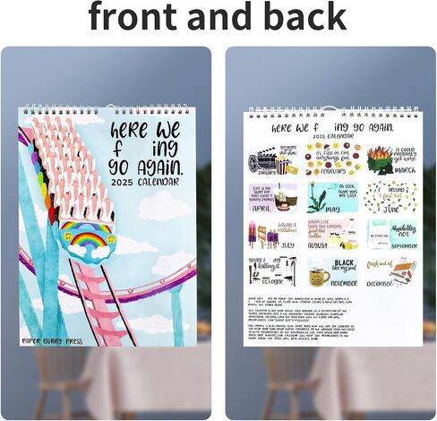 Here We Go Again 2025 Calendar, Fun Here We Go Again Calendar, Hanging Month Hanging Calendar, Match Your Witty Personality, Novelty Planning Wall Calendar Note Pads for Home Office in Saudi Arabia