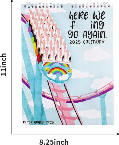 Here We Go Again 2025 Calendar, Fun Here We Go Again Calendar, Hanging Month Hanging Calendar, Match Your Witty Personality, Novelty Planning Wall Calendar Note Pads for Home Office in Saudi Arabia