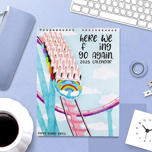 Here We Go Again 2025 Calendar, Fun Here We Go Again Calendar, Hanging Month Hanging Calendar, Match Your Witty Personality, Novelty Planning Wall Calendar Note Pads for Home Office in Saudi Arabia