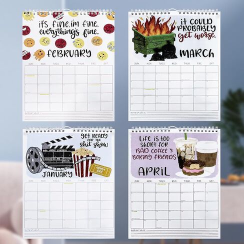 Here We Go Again 2025 Calendar, Fun Here We Go Again Calendar, Hanging Month Hanging Calendar, Match Your Witty Personality, Novelty Planning Wall Calendar Note Pads for Home Office in Saudi Arabia